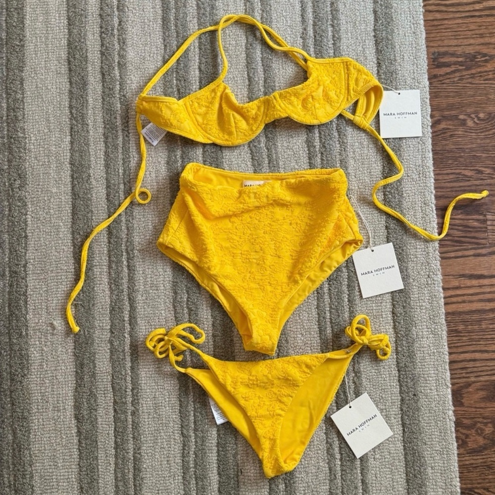 Mara Hoffman Vibrant Yellow Swimwear Trio